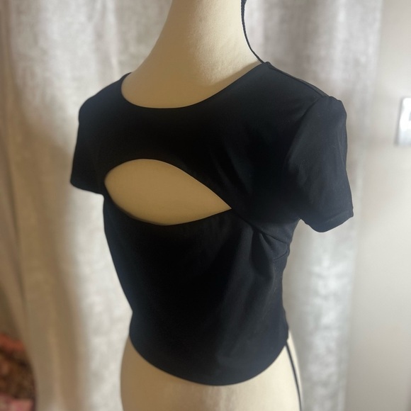 Garage Black Fitted Crop T-Shirt - Picture 9 of 9